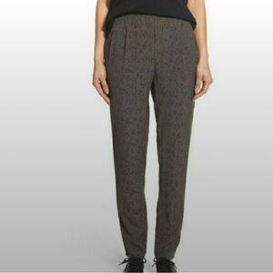 Eileen Fisher olive confetti pants in printed silk crepe XS